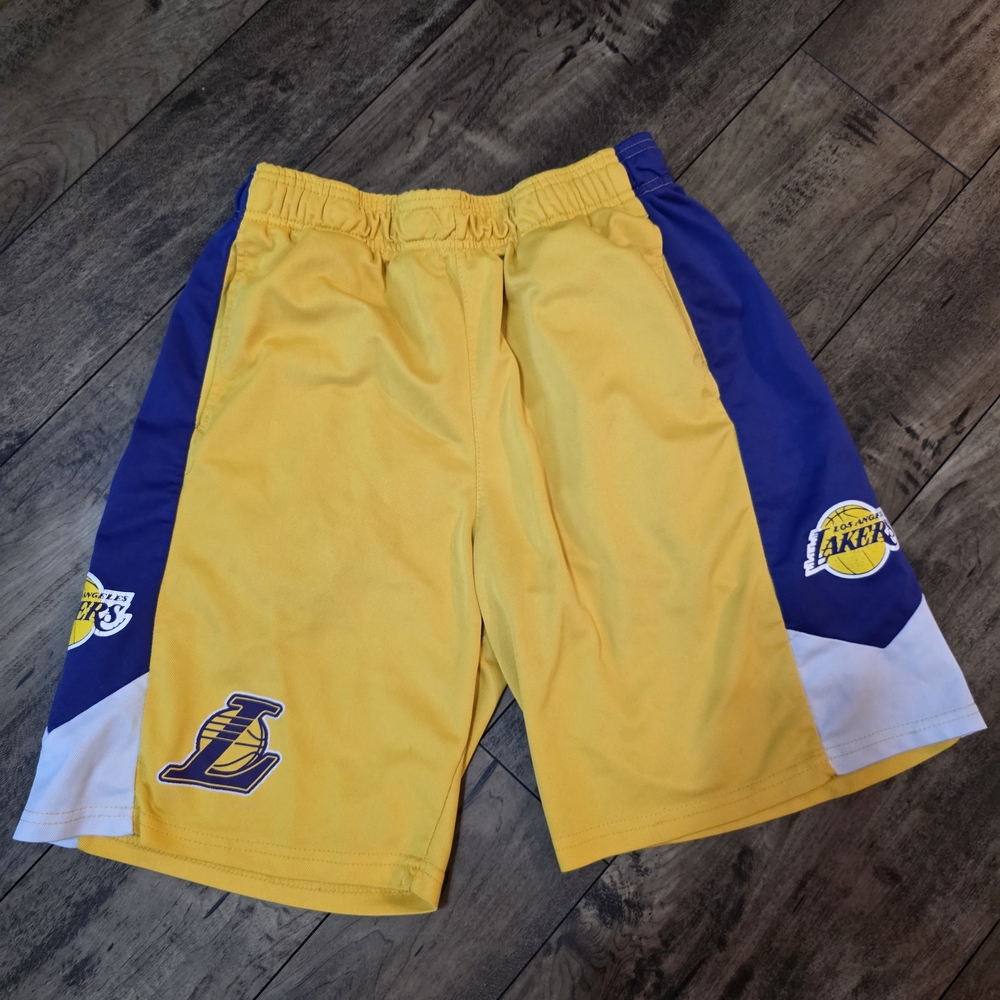 ** NBA Lakers Yellow and‎ Purple Athletic Shorts Basketball